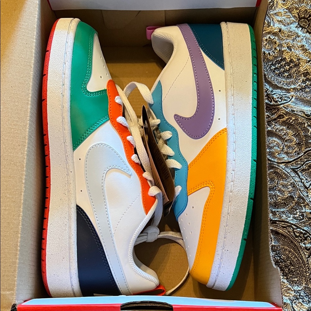 Nike Court Borough Low RC BG- White, Orange, Purple, Green, Blue
